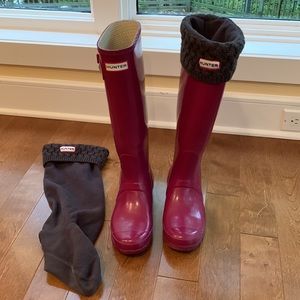 HUNTER boots with HUNTER winter socks